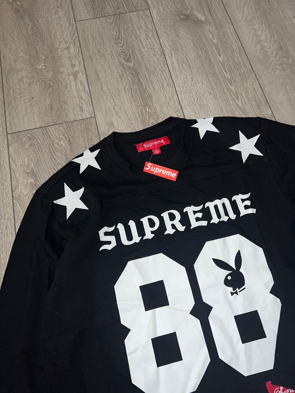 SUPREME PLAYBOY L/S FOOTBALL TOP BLACK