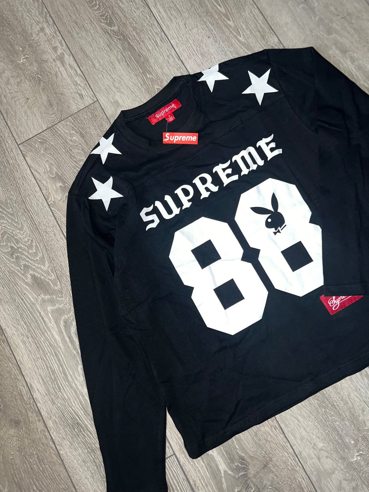 SUPREME PLAYBOY L/S FOOTBALL TOP BLACK